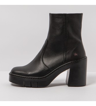 Art för kvinnor. 119741101003_001 1974 Ankelstövlar i nappaläder svart -Hög klack 9 cm (41), Hud, 8 till 10 cm, Zip, Casual
