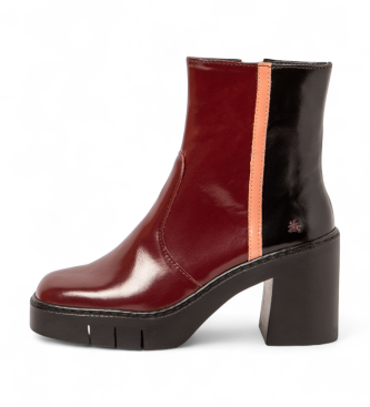 Artvoor vrouwen. 1197413EL003_0MU Leren enkellaarsjes 1974 Berna bordeaux (40), Leer, 5 tot 8 cm, Ritssluiting, Casual
