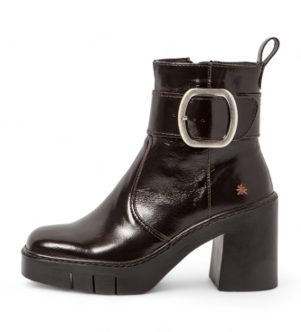 Art para mulher. 119791112003_012 Botins em pele castanha 1979 (36), Couro, Marrom, 8 a 10cm, Zíper, Casual