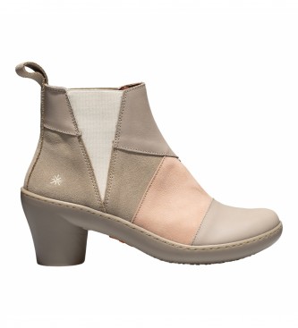 Art para mulher. Botas de couro para tornozelo 1453 Multicor -Altura d