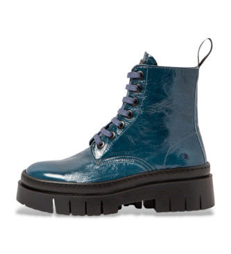 Art para mujer. 1195313W0003_0G3 Botines de piel 1953 azul (36), Plano, 3 a 5cm, Cordones, Cremallera, Casual