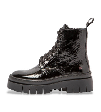 Art para mujer. 119531301003_001 Botines de Piel 1953 Amberes negro (40), Plano, 3 a 5cm, Cordones, Cremallera, Casual