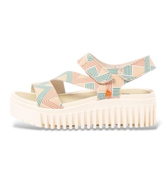 Art för kvinnor. 1157341GC003_ESP Sandaler i läder 1573 Brighton (37), Hud, 3 till 5 cm, Kardborreband, Casual, Flerfärgad