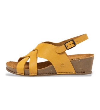 Art para mujer. 119341124003_024 Sandalias de Piel 1934 I Live amarillo (39), 3 a 5cm, Hebilla, Casual