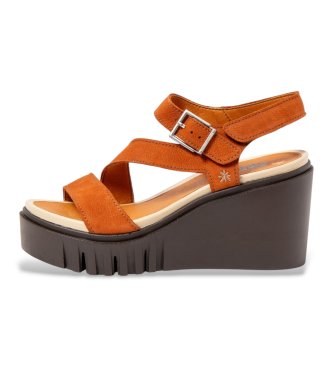 Art para mujer. 1208012H0003_006 Sandalias de Piel 2080 Catania naranja (37), 8 a 10cm, Hebilla, Casual