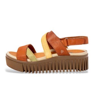 Art för kvinnor. 11676116Y003_0MU Mångfärgade Brighton-sandaler i läder (39), Hud, 3 till 5 cm, Kardborreband, Casual, Flerfärgad