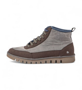 Art para hombre. 1158511390 Zapatillas de piel 1585 Ontario gris (42), Plano, Cordones, Casual