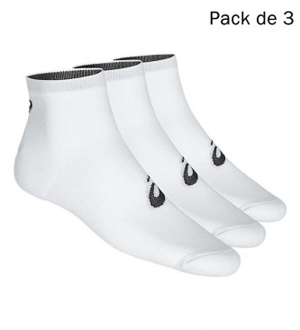 Asics para hombre. 155205 Pack de 3 Calcetines Quarter blanco (39-42), Casual, Deportivo, Algodón, Outdoor, Running