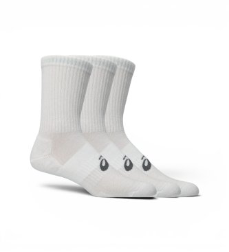 Asics unisex Pack 3 Calcetines Crew blanco