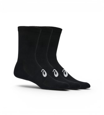 Asics unisex Pack 3 Calcetines Crew negro