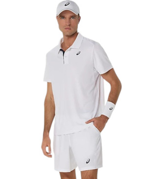 Asics para hombre. 2041A340 Polo Court blanco (XL), Deportivo, Sintético, Tenis/Padel, Multideporte, Manga corta, Sostenible