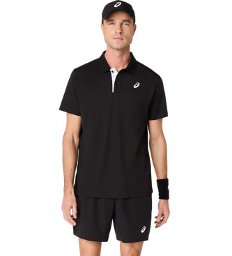 Asics para hombre. 2041A340 Polo Court negro (M), Casual, Deportivo, Algodón, Tenis/Padel, Multideporte, Manga corta, Sostenible