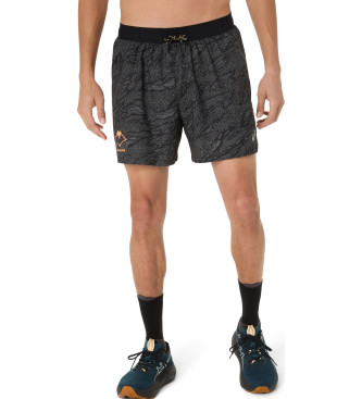 Asics para hombre. 2011D392 Short Fujitraill Print 5In negro (XL), Deportivo, Running, Multideporte, Poliéster