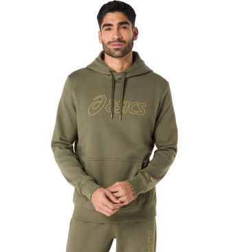 Asics para hombre. 2031E187 Sudadera Logo Oth verde (M), Casual, Deportivo, Algodón, Multideporte, Sostenible
