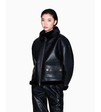 A|X Armani Exchange para mulher. XW000713AF16389UC001 Abirgo Blouson preto (M), Casual, Poliéster