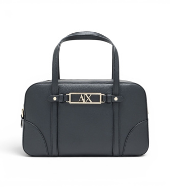 A|X Armani Exchange Mujer Negro Para Xw002610af15632uc010 Bolso De Mano Texturizado Con Doble Asa Y Correa Extraíble (Osfa), Casual, Poliés