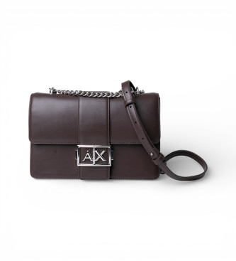 A|X Armani Exchange para mujer. XW000070AF12039U6018 Bolso Logo Metal marrón (OSFA), Casual, Fiesta, Clásico, Poliéster