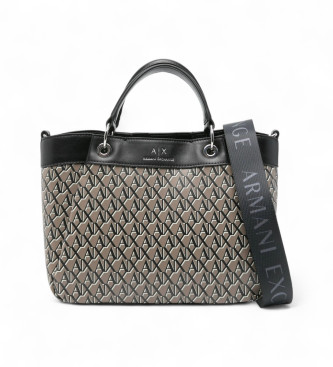 A|X Armani Exchange para mujer. XW000393AF17145M6029 Bolso Shopper Monograma marrón (OSFA), Casual, Poliéster