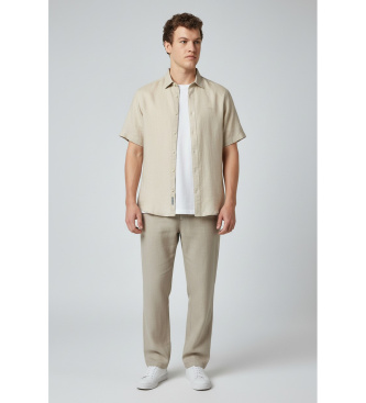 A|X Armani Exchange para hombre. XM001223AF14619U1102 Camisa Informal beige (S), Casual, Lino, Manga corta