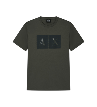 A|X Armani Exchange para hombre. 8NZTCKZ8H4ZM8317 Camiseta Casual verde oscuro (XL), Algodón, Manga corta