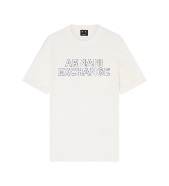 A|X Armani Exchange para hombre. XM002413AF10361U0009 Camiseta Slim de algodón blanco roto (L), Casual, Manga corta