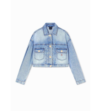A|X Armani Exchange para mujer. XW002260AF21338MB001 Chaqueta denim azul (L), Casual, Algodón