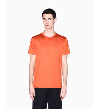 A|X Armani Exchange para hombre. 8NZT74ZJA5ZU3040 Camiseta Slim Fit naranja (L), Casual, Algodón, Manga corta