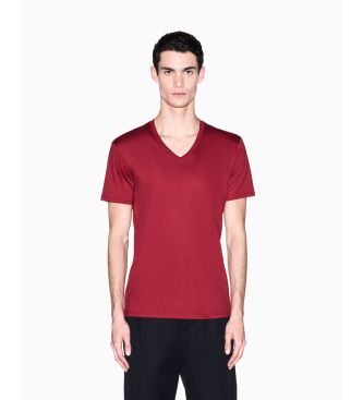 A|X Armani Exchange para hombre. 8NZT75ZJA5ZU5101 Camiseta Escote V burdeos (S), Casual, Algodón, Manga corta