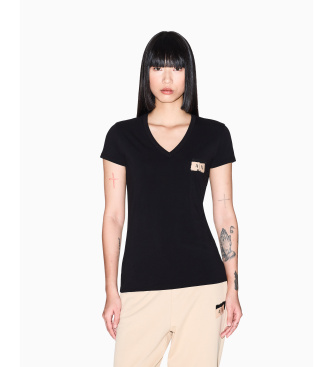 A|X Armani Exchange para mujer. XW001803AF16294UC001 Camiseta Logo negro (XXL), Casual, Algodón, Manga corta