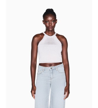 A|X Armani Exchange para mujer. XW001896AF21577O1004 TopHalter blanco roto (S), Casual, Algodón, Sin mangas / Tirantes