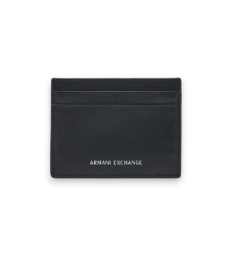 A|X Armani Exchange Homem Preto, De Couro Para Xm000169af22541uc001 Porta-Cartões De Couro Com Textura Lisa E Múltiplas Ranhuras Preto (Osfa), Casual, Pele