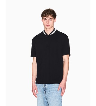 A|X Armani Exchange para hombre. XM001764AF10366UC001 Polo casual negro (L), Blanco, Algodón, Manga corta