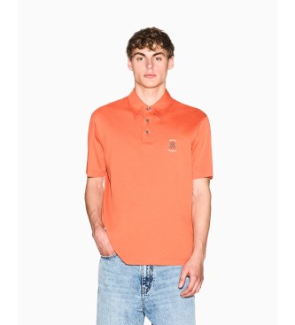 A|X Armani Exchange para hombre. XM002209AF10364U3040 Polo casual naranja óxido (S), Algodón, Clásico, Manga corta