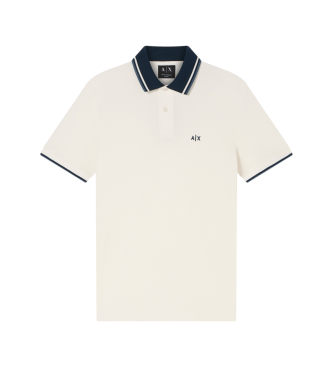 A|X Armani Exchange para hombre. XM002350AF10366U0009 Polo casual blanco (M), Beige, Algodón, Manga corta