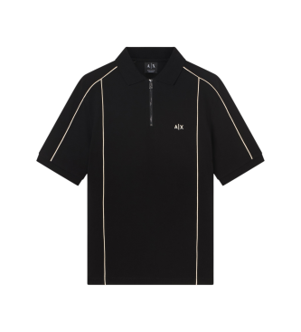 A|X Armani Exchange para hombre. XM002375AF10366UC001 Polo manga corta negro (XL), Casual, Algodón