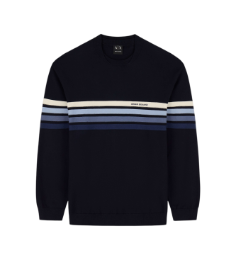 A|X Armani Exchange Jersey de punto a rayas marino