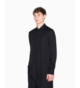 A|X Armani Exchange para hombre. XM001817AF13235UC001 Camisa Classic negro (L), Casual, Clásico, Viscosa, Manga larga