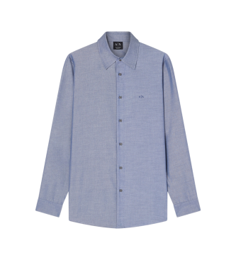 A|X Armani Exchange para hombre. XM002112AF22548UB113 Camisa Regular Fit azul (M), Casual, Algodón, Manga larga