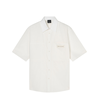 A|X Armani Exchange para hombre. XM002317AF24533U0009 Camisa Classic Basic blanco (XXL), Casual, Algodón, Manga corta