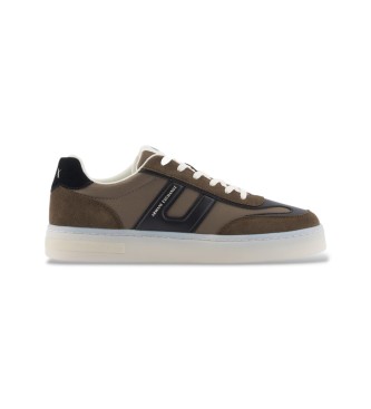 A|X Armani Exchange para hombre. XM002199AF21422MZ439 Zapatillas tennis marrón (5USA=39), Negro, Plano, Cordones, Casual