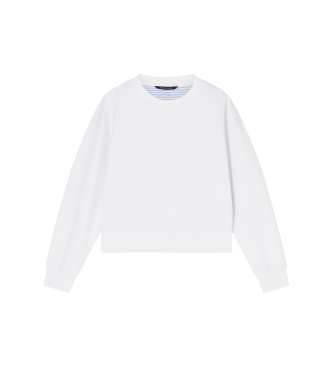 A|X Armani Exchange Sudadera de cuello redondo con espalda en contraste blanco