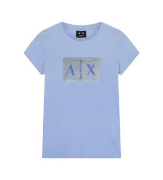 A|X Armani Exchange para mujer. 8NYTDLYJ73ZU9333 Camiseta Casual Premium glacial (XS), Blanco, Algodón, Manga corta