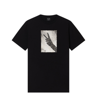 A|X Armani Exchange para hombre. XM002229AF12308UC001 Camiseta estampado negro (M), Casual, Algodón, Manga corta