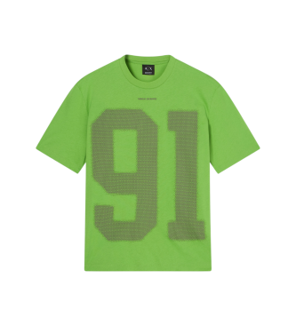 A|X Armani Exchange para hombre. XM002510AF10358U7154 Camiseta regular fit verde (XL), Blanco, Casual, Algodón, Manga corta
