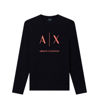 A|X Armani Exchange para hombre. XM002684AF10356MC536 Camiseta slim negra (XXL), Negro, Casual, Algodón, Manga larga