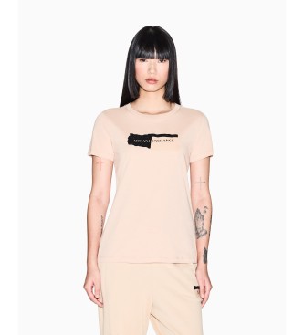 A|X Armani Exchange para mujer. XW001804AF10356U6149 Camiseta Regular beige (XL), Casual, Algodón, Manga corta