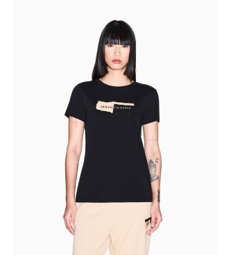 A|X Armani Exchange para mujer. XW001804AF10356UC001 Camiseta Regular negro (XXL), Casual, Algodón, Manga corta