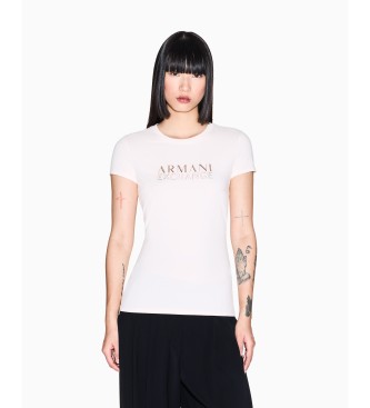A|X Armani Exchange para mujer. XW001837AF16294U4104 Camiseta Salt Rose (M), Casual, Rosa, Algodón, Manga corta