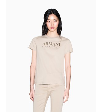 A|X Armani Exchange para mujer. XW002294AF17172U6223 Camiseta Sencilla beige (XL), Casual, Algodón, Manga corta