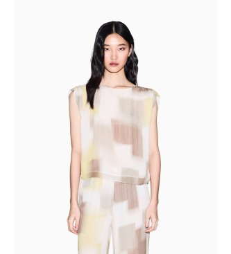 A|X Armani Exchange para mujer. XW002302AF21554F1060 Blusa Boxy multicolor (M), Casual, Viscosa, Sin mangas / Tirantes